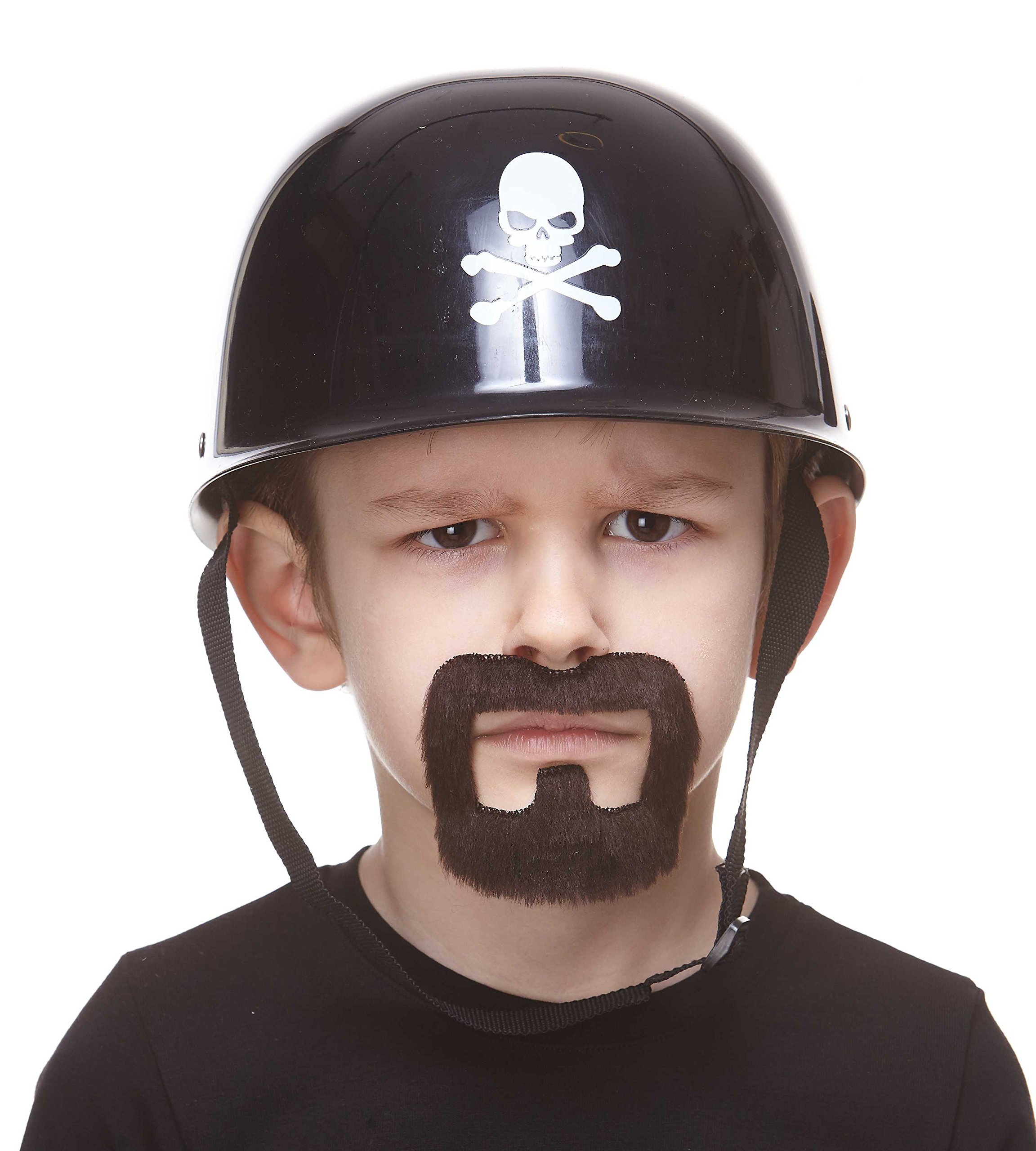 Mustaches Fake Beard, Self Adhesive, Novelty, Small Inmate False Facial Hair, Costume Accessory for Kids, Dark Brown Color - Image 3