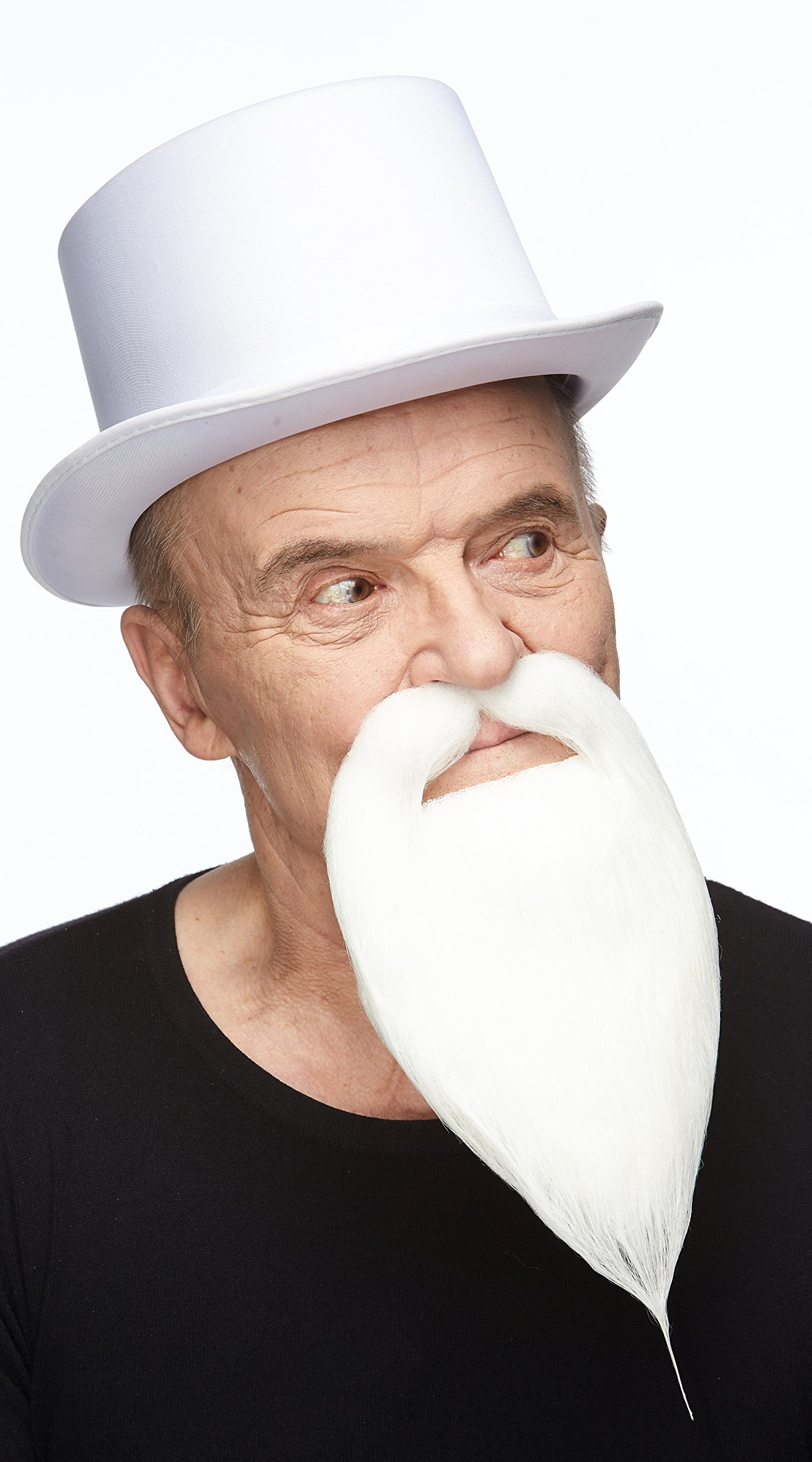 Mustaches Self Adhesive Fake Beard, Novelty, Philosopher False Facial Hair, Costume Accessory for Adults, White Color - Image 4