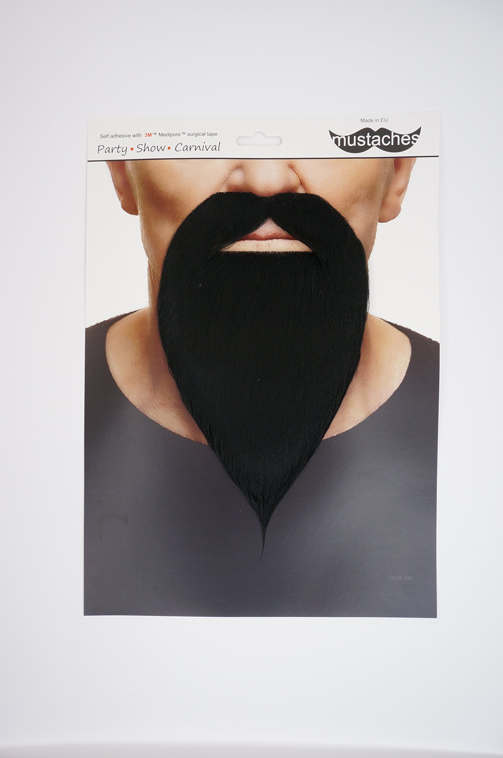 Mustaches Self Adhesive Fake Beard, Novelty, Philosopher False Facial Hair, Costume Accessory for Adults, Black Color - Image 4