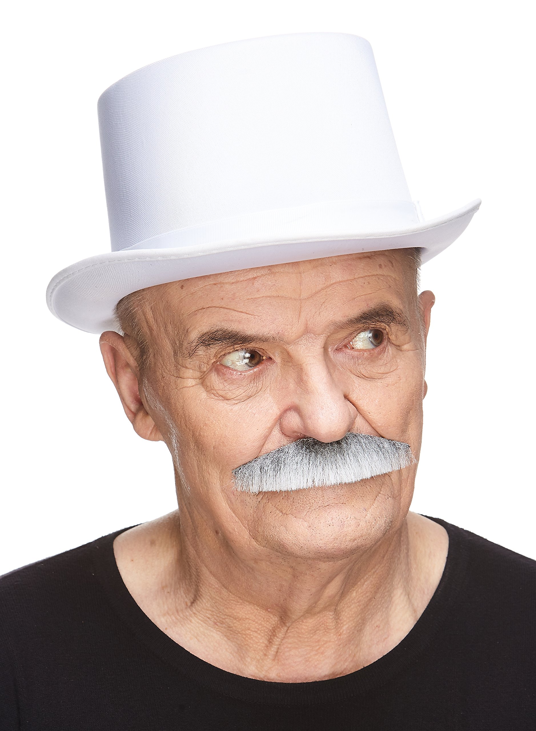 Mustaches Self Adhesive Fake Mustache, Novelty, Policeman False Facial Hair, Costume Accessory for Adults, Gray with White Color - Image 3