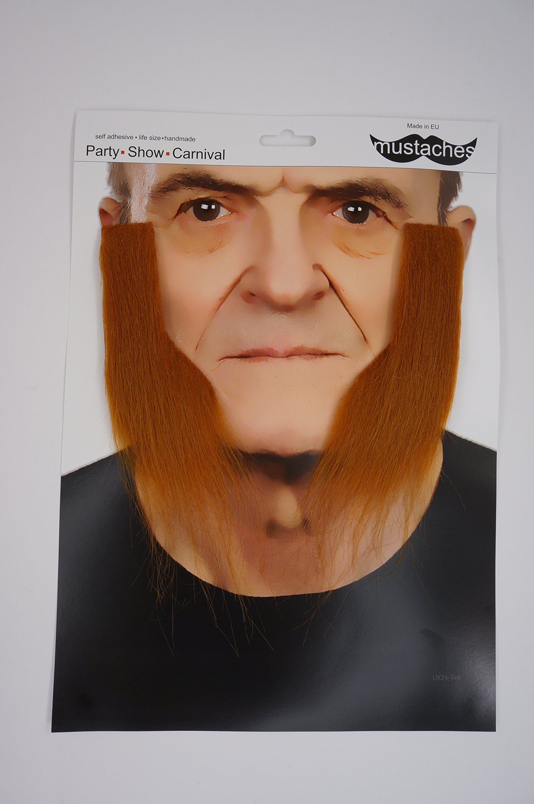 Mustaches Self Adhesive Fake Mutton Chops, Novelty, Sideburns False Facial Hair, Costume Accessory for Adults.Ginger Color - Image 4