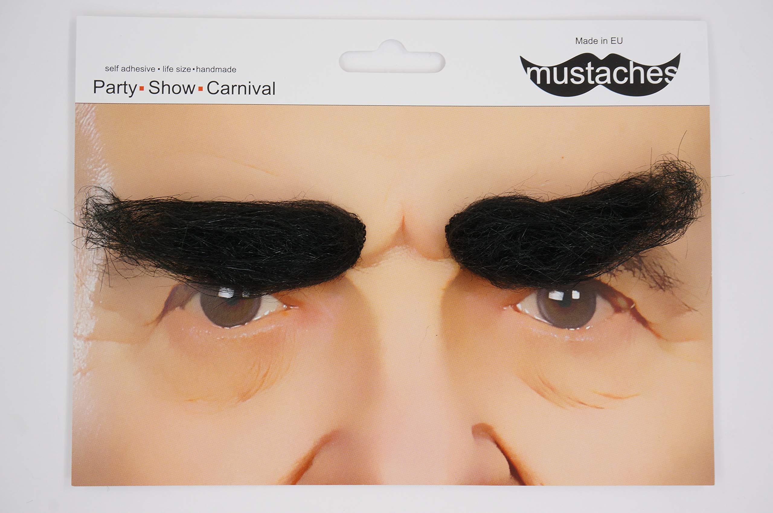 Mustaches Self Adhesive, Novelty, Realistic, Fake Eyebrows, False Facial Hair, Costume Accessory for Adults, Black Color - Image 4