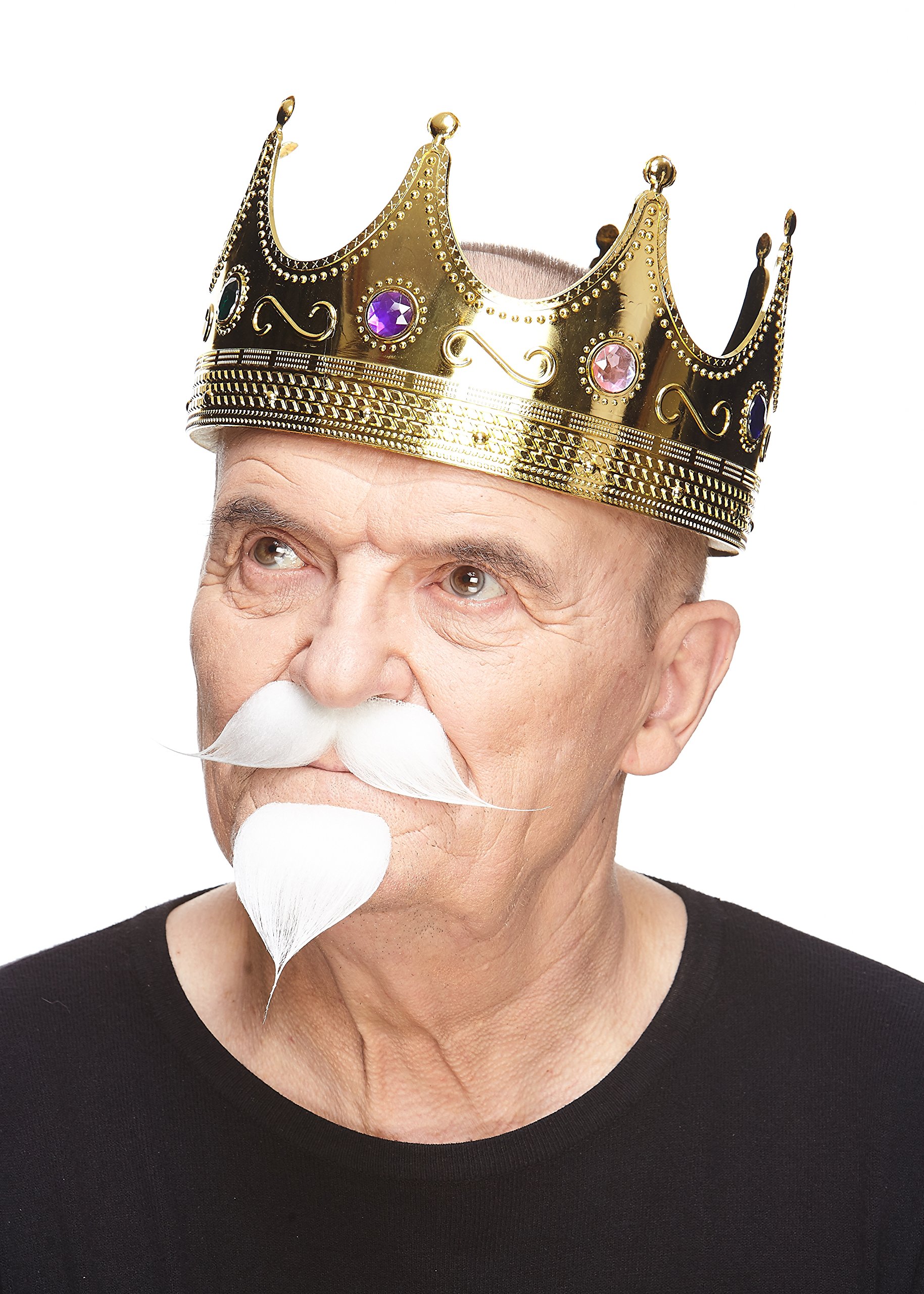 Self-Adhesive Stick On Fake Handlebar Mustache for Adults – Colonel Sanders Costume Accessory for Men by Mustaches(White) - Image 4